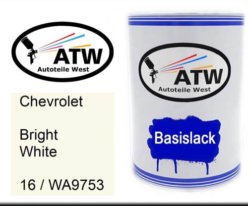 Chevrolet, Bright White, 16 / WA9753: 500ml Lackdose, von ATW Autoteile West.